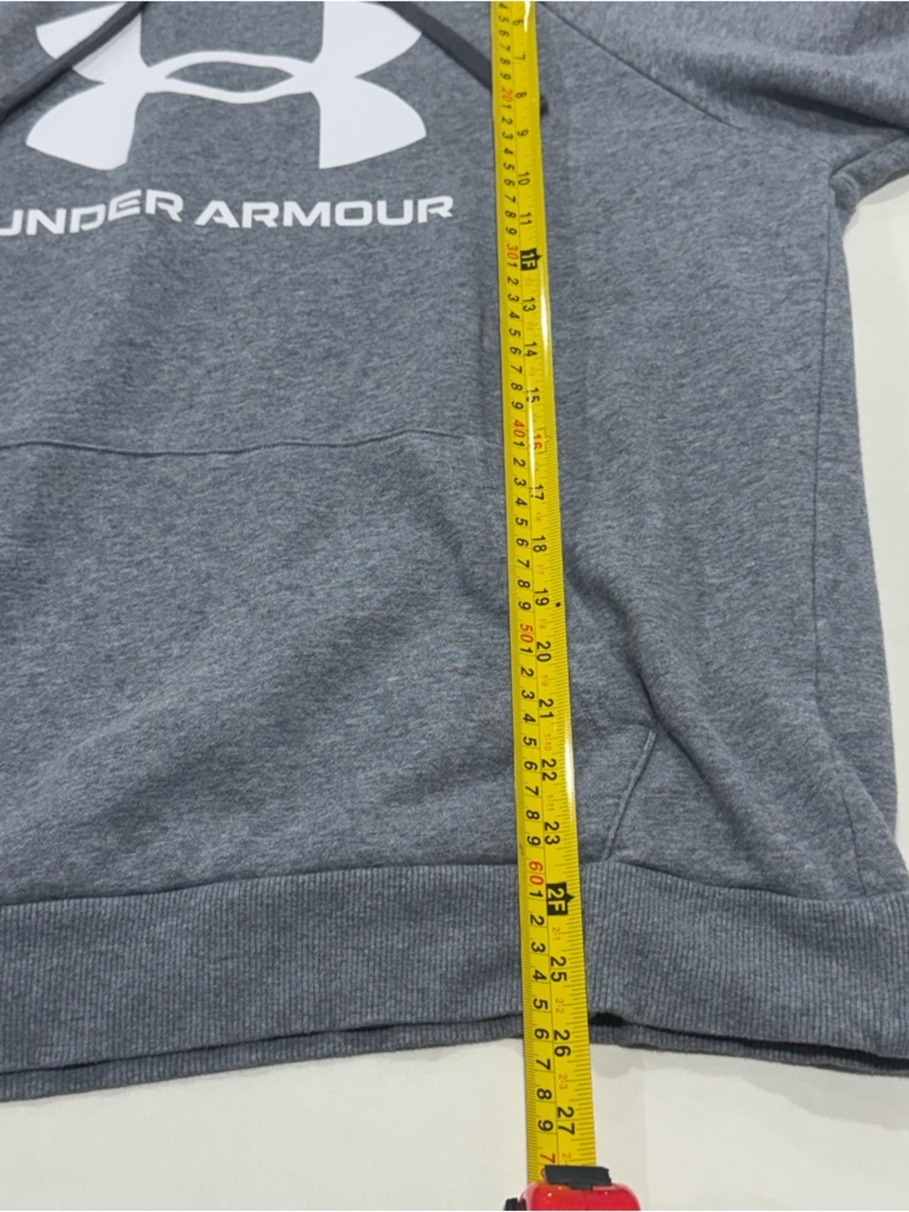 Under Armour Men's Gray Pullover Hoodie with White Logo Size M - Picture 5 of 7
